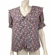 Roolee Floral Button Front Blouse‎