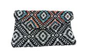 Merona Aztec Boho Chic Woven Beaded Clutch