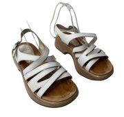 Dansko Lolita Women's White Leather Strappy Chunky Platform Sandals Size 36 US 6
