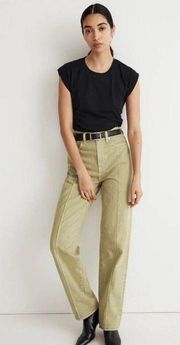 Madewell Baggy Straight Jeans: Garment-Dyed Edition Artichoke Green Size 27