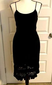 Xhilaration| Black adjustable spaghetti strapped highlow lacy dress