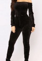 Material girl active medium‎ velvet jumpsuit