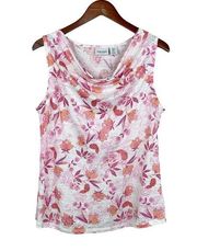 Haute Hippie Top Linen Sleeveless Floral Draped Women’s M