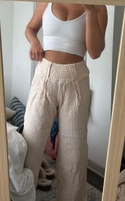 Cream Flowy Pants