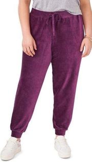 Vince Camuto Cotten Blend Corduroy Joggers Rich Purple Plus Size 3X