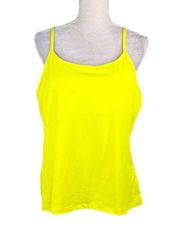 Fabletics Carly Tank Firefly Yellow Top XXL Yellow Racerback Removable Pads