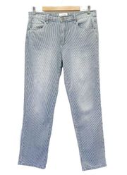 Driftwood Gizelle Railroad Stripe Jeans Cropped Slim Leg Boho Denim Size 28 | 6