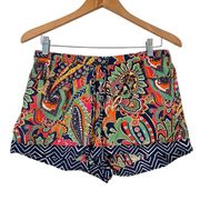 Vera Bradley Lounge Shorts Colorful Vibrant Floral Print Pockets Pajama Size M