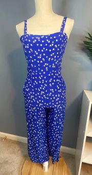 Faithful The Brand Betina Jumpsuit Blue Floral Daisy Print 