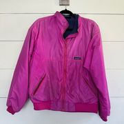 Vintage Made in USA Patagonia Barbie Pink Windbreaker Bomber Jacket Size Medium