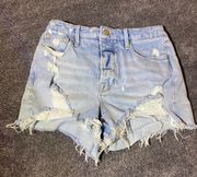 Indigo 110 Denim Distressed Shorts ( 4/27 )