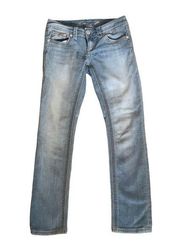 Seven7 Jeans | light wash Embellished slim straight jeans size 4