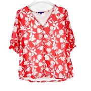 NWOT Stitch Fix West Kei Floral Button Detail Front Top Size Medium M NEW