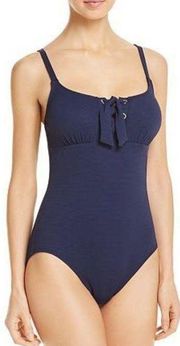 Tommy Bahama New.  navy lace front swimsuit.