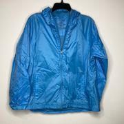 L.L. Bean light blue rain jacket size large petite