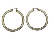 Rare retro Juicy Couture White Enamel “Viva La Juicy Couture” Hoop Earrings NWT