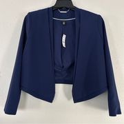 NWT White House Black Market Blue Blazer Jacket Office Formal Stretch Size 8