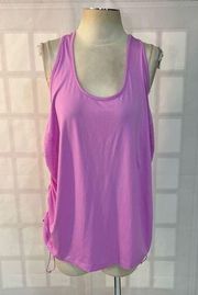 Avia pink racer back side drawstring workout tank top size xxl