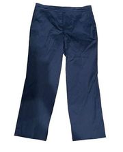 St John Navy Blue Cotton Blend Trouser Pants Ankle Size 8