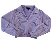 Forever 21 Women's Small Purple Athletic Fit Cropped Jacket Half Zip Athleisure