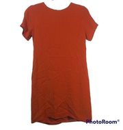 Olivaceous Burnt Orange Short Sleeve Sheath Dress Size S