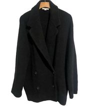 Vince Pea Coat Jacket Womens Size XL Black Wool Alpaca Blend Double Breasted NEW