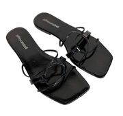 Jeffrey Campbell Black Patent Leather Square Toe Strappy Addison Sandals Size 6