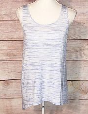 Kenzie Blue Marled Tunic w/White Floral Lace Back Tank Top Size M