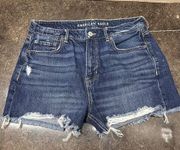 American Eagle Tomgirl Denim Cutoff 3" Distressed Jean Shorts, Size 10 Raw Hems