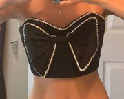 NWT Sold Out Rhinestone Bow Top