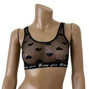 New small sheer mesh heart baby girl crop top bralette TS 4159