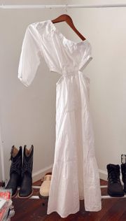 NWT  One Shoulder Tiered Dress In White