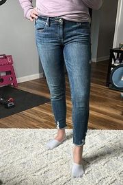 Maurice’s Distressed Ankle Jean/ mid-rise