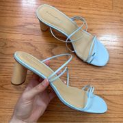 LIKE NEW Reformation Rachel Powder Blue Strappy Sandal Heel 10