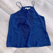 Wayf Navy Blue Crochet Sleeveless Top