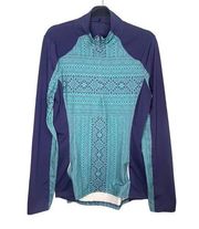 PrAna 1/4 Zip Aztec Print Long Sleeve Pullover Activewear Top - Women’s XL