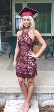 Maroon Lace Dress