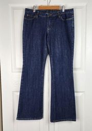 Michael Kors Jeans Flared Legs Dark Wash Denim Mid Rise Cotton Blend Stretch 8