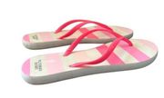 Victorias Secret Pink White Striped Rubber Flip Flops 8.5