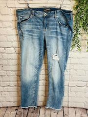 Plus Size Jeans 16 Crop Boyfriend Straight Vintage Stretch Mid Rise