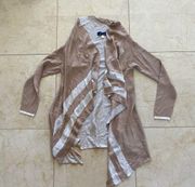 Blue Rain NWOT Beige/White Cardigan Sweater Sz Small