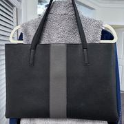 Luck Tote in Black with Grey Stripe