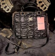 NWT Juicy Couture Liquorice Run The World Satchel Diamond Satchel Bag