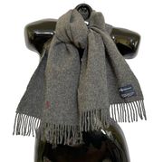 Ralph Lauren Gray Lambswool Fringe Muffler Scarf