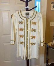 Women's Bob Mackie vintage White Elephant Embroidered Blazer Size L