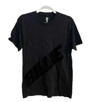 Billie Eilish T-Shirt Short Sleeve Graphic Tee Black Flocked Size Medium