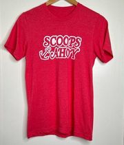 Scoops Ahoy T Shirt Stranger Things Red White Graphic Steve Robin Adult Small