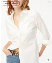 J. Crew Factory Top Petite Button-Up Oxford Shirt in Signature Fit White PXS NWT
