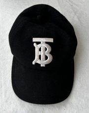 BURBERRY TB Logo Canvas Baseball Cap Hat Navy Blue Size S Adjustable Snap