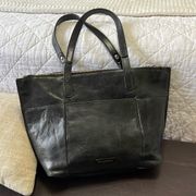 Tommy Bahama Black Genuine Leather Tote Bag